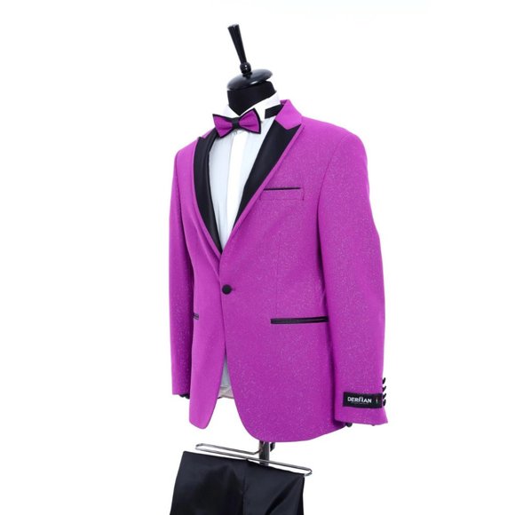 Derman Lilac Pointed Collar Silvery Classic 2 Piece Tuxedo - Picture 2 of 4